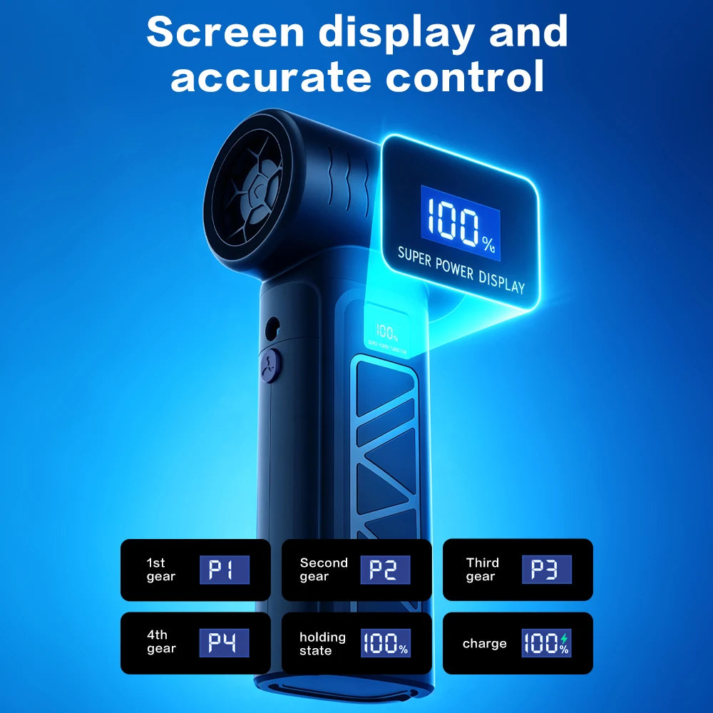 KaiAqua New S12 Turbo Jet Fan 150000RPM Wireless Air Duster Portable Blower Speed Powerful Fan For Car Cleaning Keyboard Duster