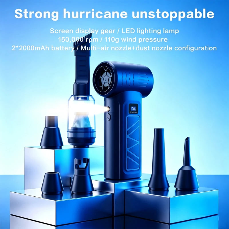 KaiAqua New S12 Turbo Jet Fan 150000RPM Wireless Air Duster Portable Blower Speed Powerful Fan For Car Cleaning Keyboard Duster